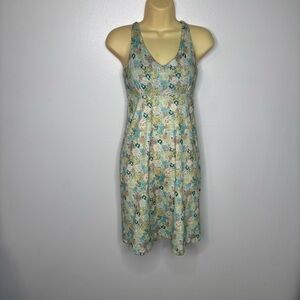 Patagonia Magnolia Spring Dress Green Blue Multi Color Floral Womens XS 58365